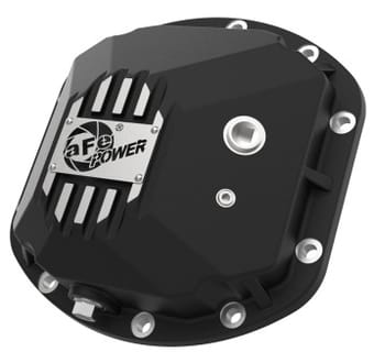 afe street series dana 30front differential cover black w/ machined fins 97-18 jeep wrangler 46-71130b - image