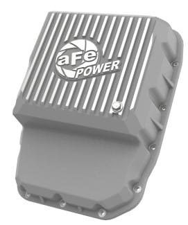 afe transmission pan raw w/ machined fins 13-19 dodge diesel trucks l6-6.7l (td) 46-71160a - image