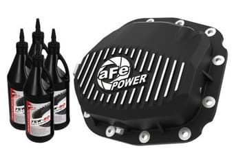 afe rear differential cover (black machined; pro series); 15-19 ford f-150 v6-2.7l (t) (12-bolt) 46-71181b - image