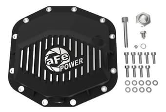afe power 21-22 ram 1500 trx hemi v8 6.2l (sc) pro series rear differential cover black w/ machined 46-71280b - image