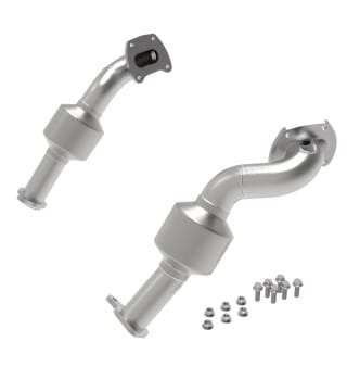 afe twisted steel down pipe 409ss w/ cat 16-17 toyota tacoma v6-3.5l 48-46012-hc - image