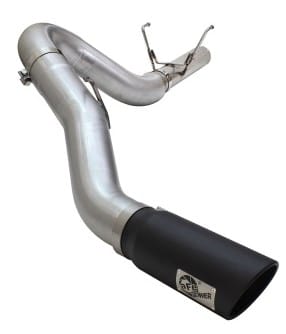 afe machforce xp exhaust large bore 5in dpf-back alu. 13-15 dodge trucks l6-6.7l (td) *black tip 49-02051-1b - image