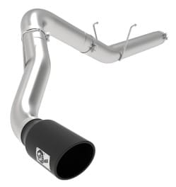 afe atlas 5in alum steel dpf-back exhaust system w/black tip 19-20 ram diesel trucks l6-6.7l (td) 49-02075-b - image