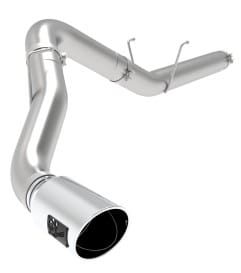 afe atlas 5in alum steel dpf-back exhaust system w/polished tip 19-20 ram diesel trucks l6-6.7l (td) 49-02075-p - image