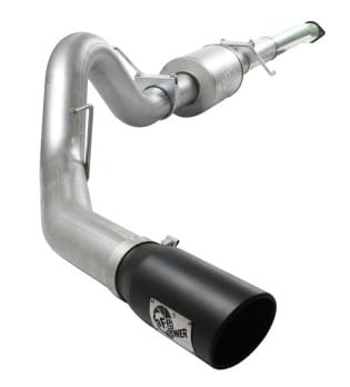 afe atlas exhaust 4in aluminized cat-back w/ 304 ss black tip 11-13 ford f-150 ecoboost v6 3.5l (tt) 49-03041-b - image