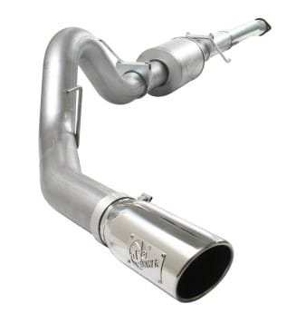 afe atlas exhaust 4in aluminized cat-back w/ 304 ss polished tip 11-13 ford f-150 ecoboost v6 3.5l 49-03041-p - image