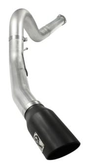 afe atlas 5in dpf-back aluminized steel exh sys ford diesel trucks 11-14 v8-6.7l td wrinkled blk tip 49-03055-b - image