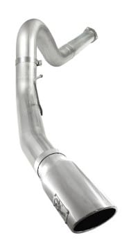afe atlas 5in dpf-back aluminized steel exh sys, ford diesel trucks 11-14 v8-6.7l (td) polished tip 49-03055-p - image