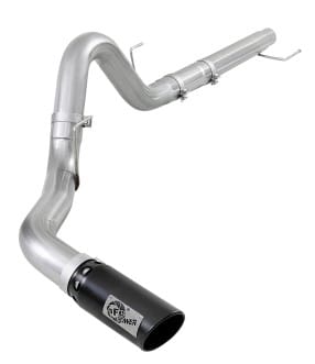 afe atlas 4in aluminized steel dpf-back exh 18-19 ford f-150 v6-3.0l (td) w/ black tip 49-03106-b - image