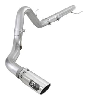 afe atlas 4in aluminized steel dpf-back exh 18-19 ford f-150 v6-3.0l (td) w/ polished tip 49-03106-p - image