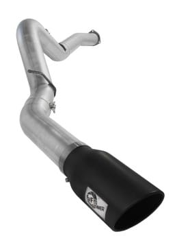 afe atlas exhaust 5in dpf-back al steel 07.5-10 gm diesel trucks v8-6.6l (td) lmm (blk tip) 49-04040-b - image