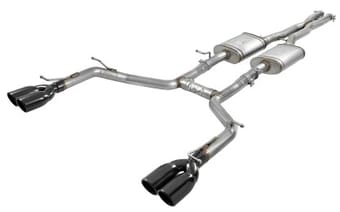 afe mach force-xp 2-1/2in 304 ss cat-back exhaust 15-21 dodge challenger v6-3.6l - quad black tip 49-32067-b - image