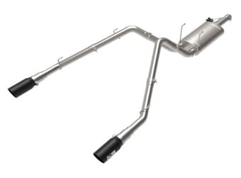 afe 09-18 ram 1500 v8 5.7l hemi gemini xv 3in 304 ss cat-back exhaust w/ black tips 49-32083-b - image