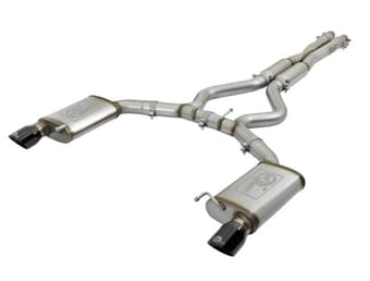 afe 11-21 dodge durango v6-3.6l / v8-5.7l mach force-xp 304 ss cat-back exhaust system w/ black tip 49-32086-b - image