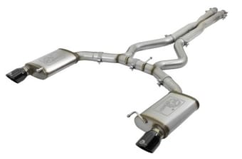 afe machforce xp 3in 304 ss cat-back exhausts w/ black tips 15-17 ford mustang gt v8-5.0l/v6-3.7l 49-33072-1b - image