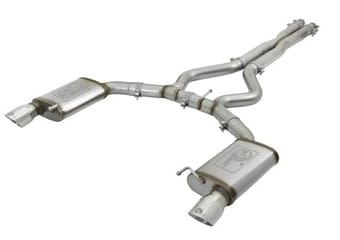 afe machforce xp 3in 304 ss cat-back exhausts w/ polished tips 15-17 ford mustang gt v8-5.0l/v6-3.7l 49-33072-1p - image