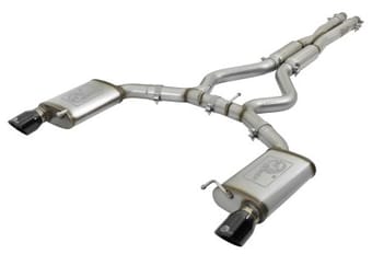 afe machforce xp 3in 304 ss loud tone cat-back w/ black tips 15-17 ford mustang v6-3.7l/v8-5.0l 49-33087-b - image