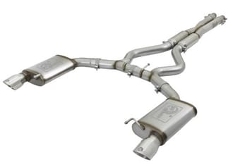 afe machforce xp 3in sport tone cat-back exhausts w/ polished tips 15-17 ford mustang v6/v8 49-33087-p - image