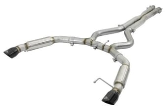 afe machforce xp 3in 304 ss sport tone cat-back w/ black tips 15-17 ford mustang v6-3.7l/v8-5.0l 49-33088-b - image