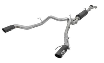 afe mach force-xp 3in to 3-1/2in 304 ss cat-back exhaust w/black tip 17-18 ford f-150 raptor v6 3.5l 49-33094-b - image