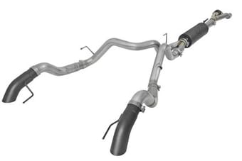 afe mach force-xp cat-back exhaust w/dual hi-tuck tips black 17-18 ford f-150 raptor v6-3.5l (tt) 49-33095-b - image
