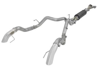 afe mach force-xp cat-back exhaust w/ dual hi-tuck pol tips 17-18 ford f-150 raptor v6-3.5l 49-33095-p - image