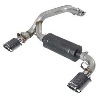 afe takeda 3in 304 ss axle-back exhaust system w/ carbon fiber tips 16-18 ford focus rs i4-2.3l (t) 49-33104-c - image