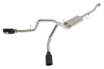 afe vulcan 3in 304 ss cat-back exhaust 2021 ford f-150 v6 2.7l/3.5l (tt)/v8 5.0l w/ black tips 49-33126-b - image