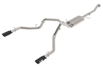 afe vulcan 3in 304 ss cat-back exhaust 2021 ford f-150 v6 2.7l/3.5l (tt)/v8 5.0l w/ black tips 49-33127-b - image