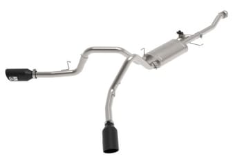 afe gemini xv 3in 304 ss cat-back exhaust 2021 ford f-150 v6 2.7l/3.5l (tt)/v8 5.0l w/ co black tips 49-33129-b - image