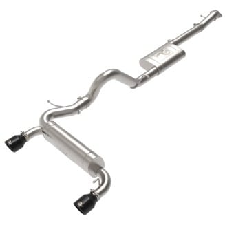 afe vulcan 3in 304 ss cat-back exhaust 2021 ford bronco l4-2.3l (t)/v6-2.7l (tt) w/ black tips 49-33138-b - image