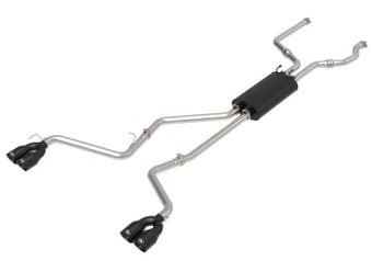 afe mach force-xp 2.5in. 304 ss c/b exhaust 20-21 ford explorer v6-3.0l - black tip 49-33139-b - image