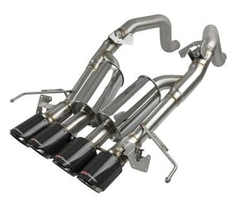 afe mach force-xp axle-back exhaust system w/ carbon fiber tips chevrolet corvette (c7) 14-19 6.2l 49-34056-1c - image