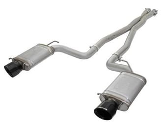 afe mach force-xp 3in cb stainless steel dual exhaust system w/ black tips 09-15 cadillac cts-v 49-34063-b - image
