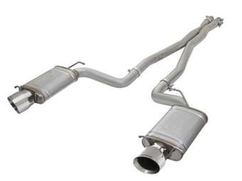 afe mach force-xp 3in cb stainless steel dual exhaust system w/polished tips 09-15 cadillac cts-v 49-34063-p - image