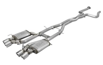 afe machforce xp 3in 304 ss cat-back dual mode exhaust w/ polished tips 16-17 cadillac ats-v v6-3.6l 49-34078-p - image