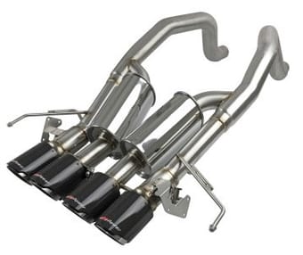 afe machforce xp axle back 304ss exhaust w/ carbon fiber tips 15-19 chevy corvette z06 49-34082-1c - image