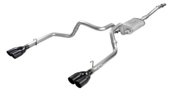afe vulcan series 3in-2-1/2in 304 ss cat-back 2019 gm silverado / sierra 1500 v8-5.3l w/ black tips 49-34104-b - image