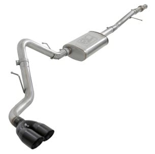 afe vulcan series 3in 304ss exhaust cat-back w/blk tip 2019 gm silverado/sierra 1500 v6-4.3l/v8-5.3l 49-34106-b - image