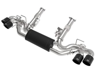 afe mach force-xp 3in to 2-1/2in 304ss cat-back 2020 chevy corvette (c8) 6.2l - black tip 49-34124-b - image
