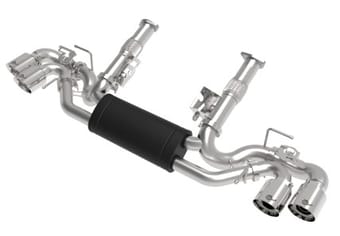 afe mach force-xp 3in to 2-1/2in 304ss cat-back 2020 chevy corvette (c8) 6.2l - polished tip 49-34124-p - image