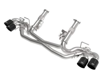 afe mach force-xp 304 stainless steel cat-back exhaust black 2020 chevrolet corvette c8 49-34124nm-b - image