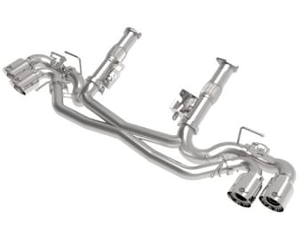 afe mach force-xp 304 stainless steel cat-back exhaust polished 2020 chevrolet corvette c8 49-34124nm-p - image