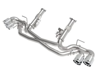 afe mach force-xp 3in to 2-1/2in 304ss cat-back (no muff.) 2020 chevy corvette 6.2l- polished tip 49-34127nm-p - image