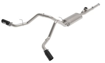 afe gemini xv 3in 304 ss cat-back exhaust 09-18 gm trucks v6-4.3/v8-4.8/5.3l w/ black tips 49-34131-b - image