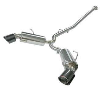 afe takeda exhaust axle-back 13-15 scion frs / subaru brz 304ss carbon fiber dual tips exhaust 49-36023-c - image