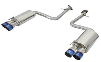 afe takeda 16-17 lexus rc 200t 2.0l (t) 2in. ss axle-back exhaust system w/polished blue tips 49-36037-l - image
