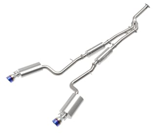 afe power takeda 16-17 lexus is200t // 18-22 is300 l4-2.0l (t) 2.5in-3in 304 ss cb exhaust w/ blue tip 49-36059-l - image