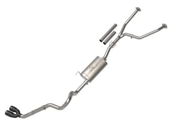 afe 2022 toyota tundra v6-3.5l (tt) vulcan series 2.5in to 3in 304 ss cat-back exhaust w/ black tip 49-36061-b - image