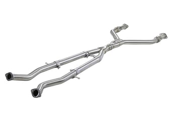 afe takeda 2.5in to 3in 304 ss y-pipe exhaust system 14-22 infiniti q50/q60 v6-3.0l (tt) 49-36131 - image